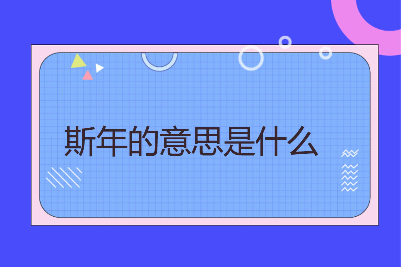 斯年的意思是什么