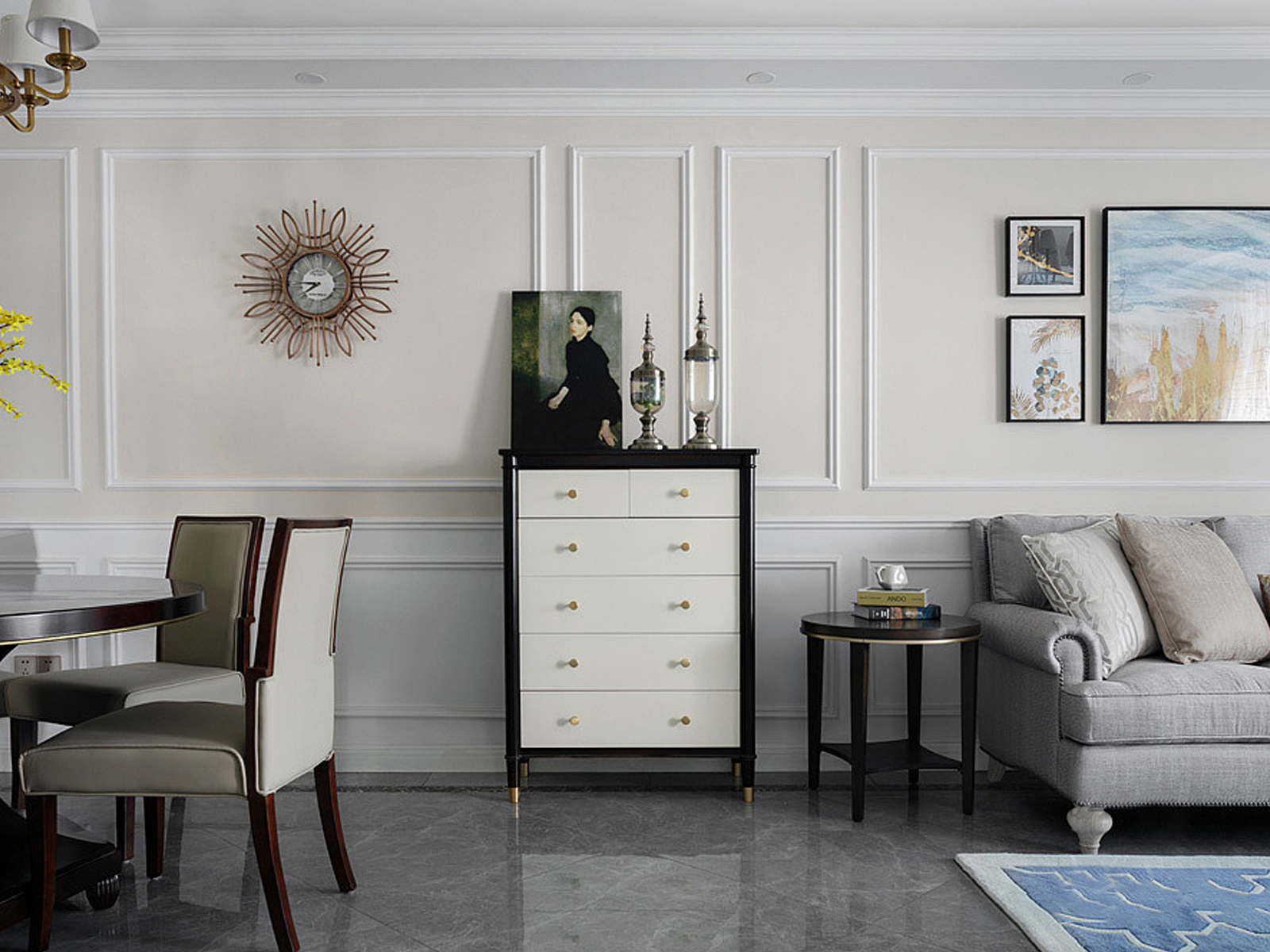 现代美式风格四室两厅两卫装修设计效果图 家装案例