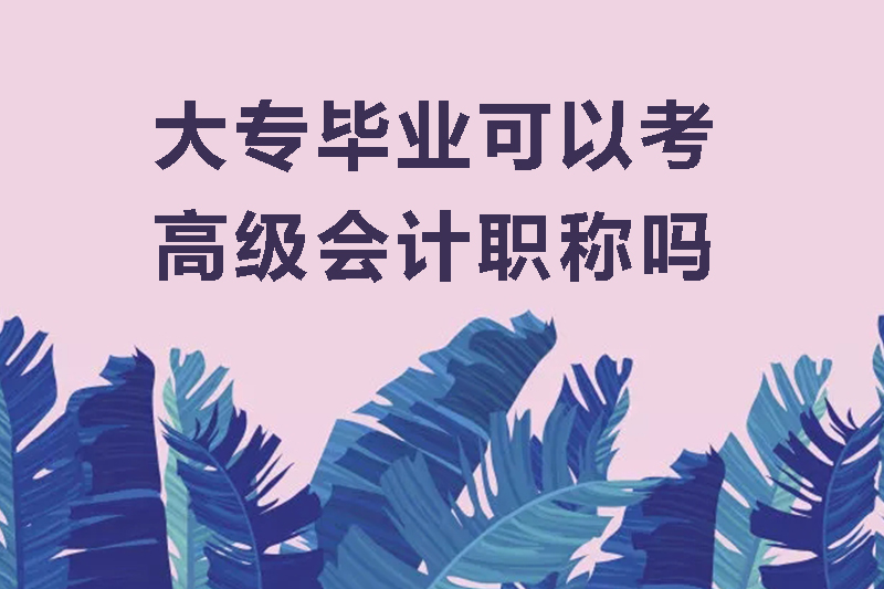 大专毕业可以考高级会计职称吗