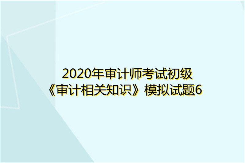 初級題型審計考試師有哪些_初級審計師有必要考嗎_初級審計師的題型