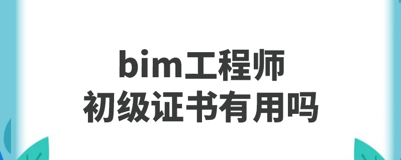 bim工程師初級證書有用嗎