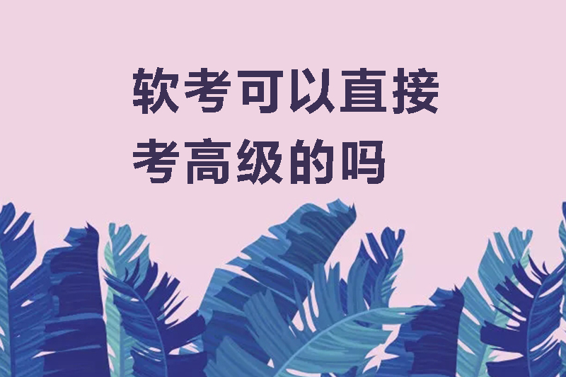 软考可以直接考高级的吗