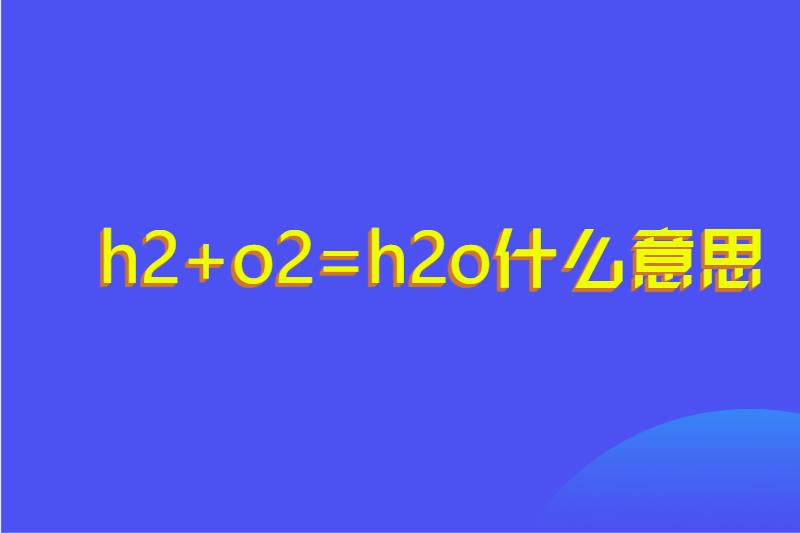 h2+o2=h2o什么意思
