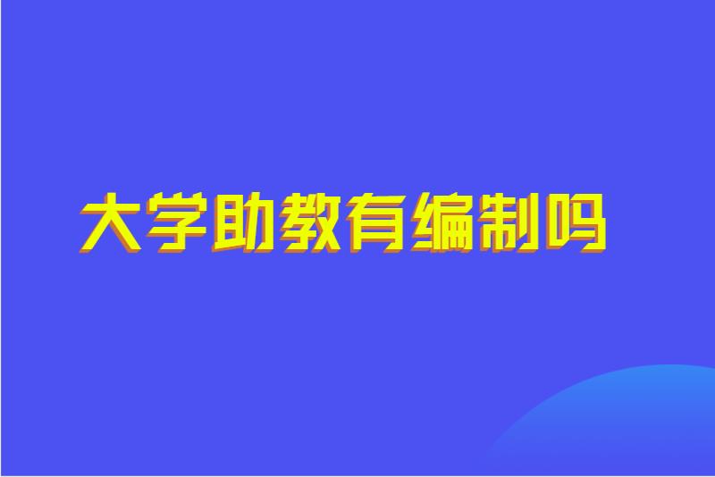 大学助教有编制吗