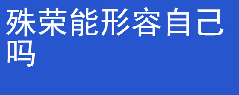 殊荣能形容自己吗