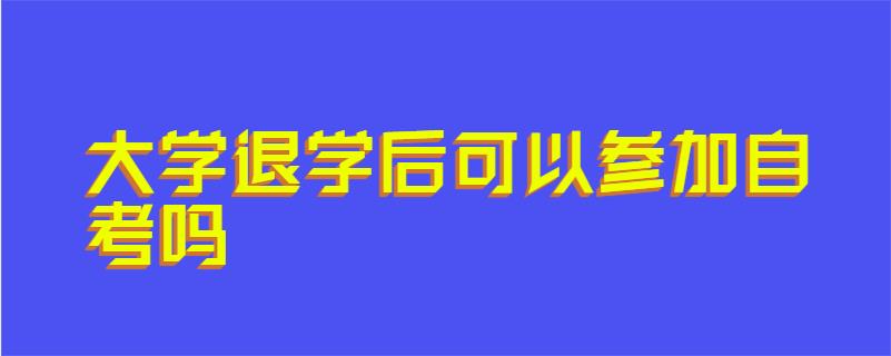 大学退学后可以参加自考吗