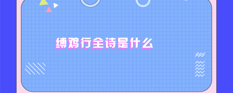 缚鸡行全诗是什么