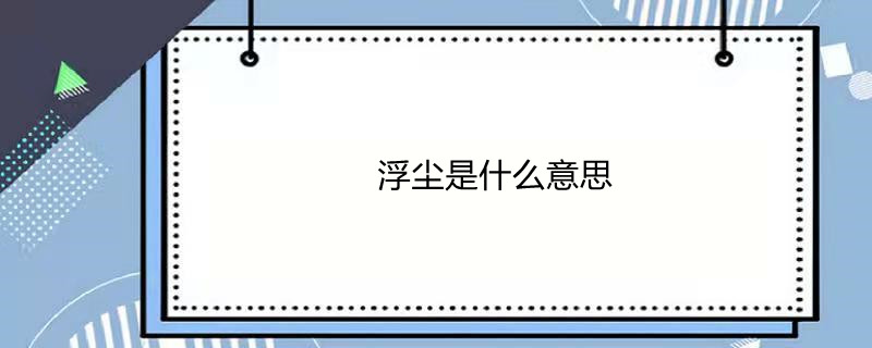浮尘是什么意思