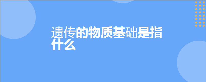 遗传的物质基础是指什么