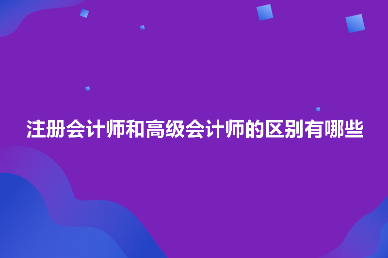 注册会计师和高级会计师的区别有哪些