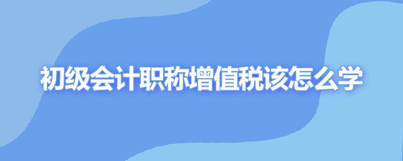 初级会计职称增值税该怎么学