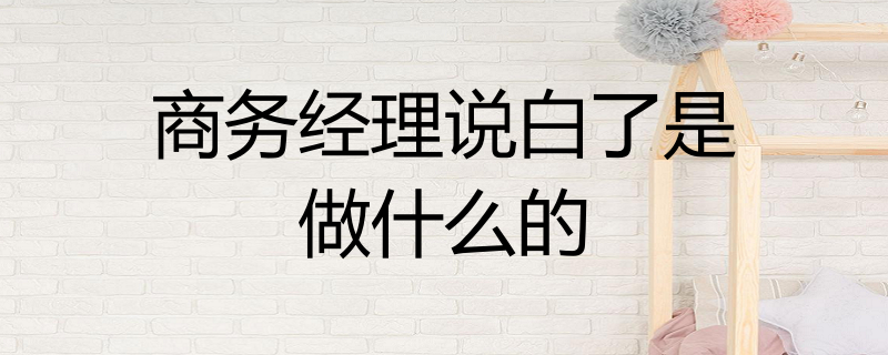 商務經理說白了是做什麼的