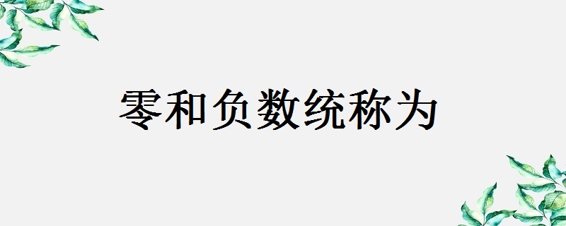 零和負數統稱為