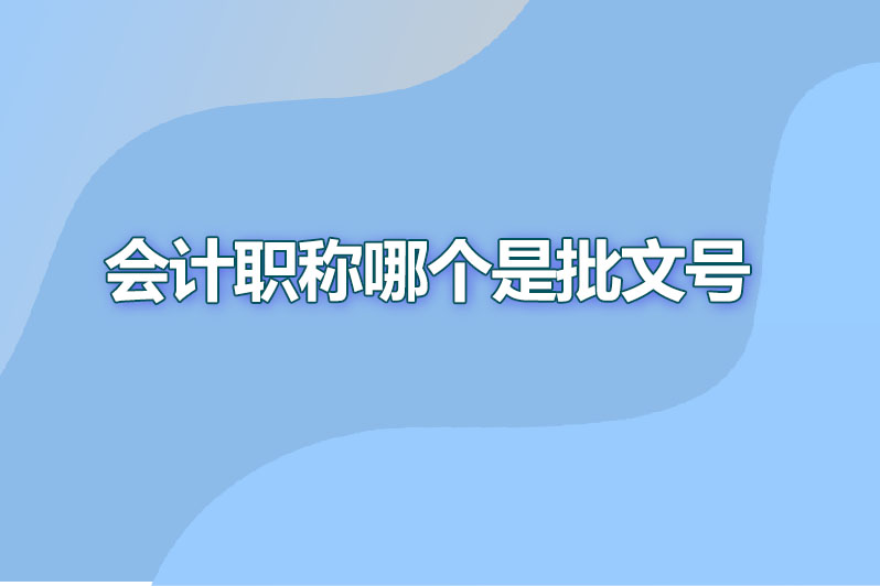 会计职称哪个是批文号