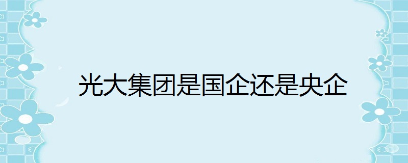 光大集團是國企還是央企