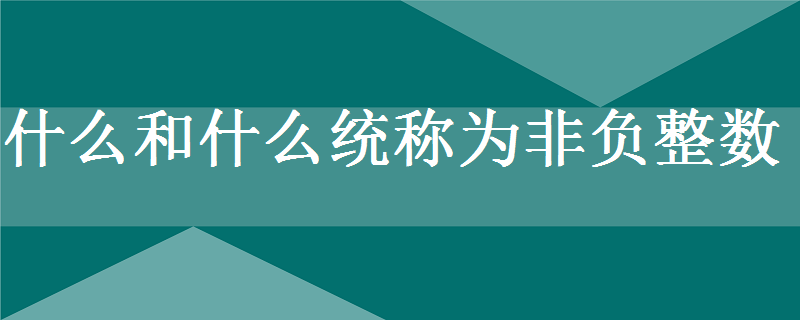 什麼和什麼統稱為非負整數