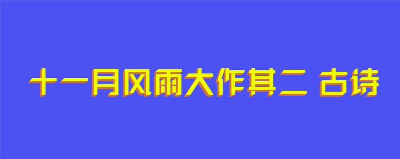 十一月风雨大作其二 古诗