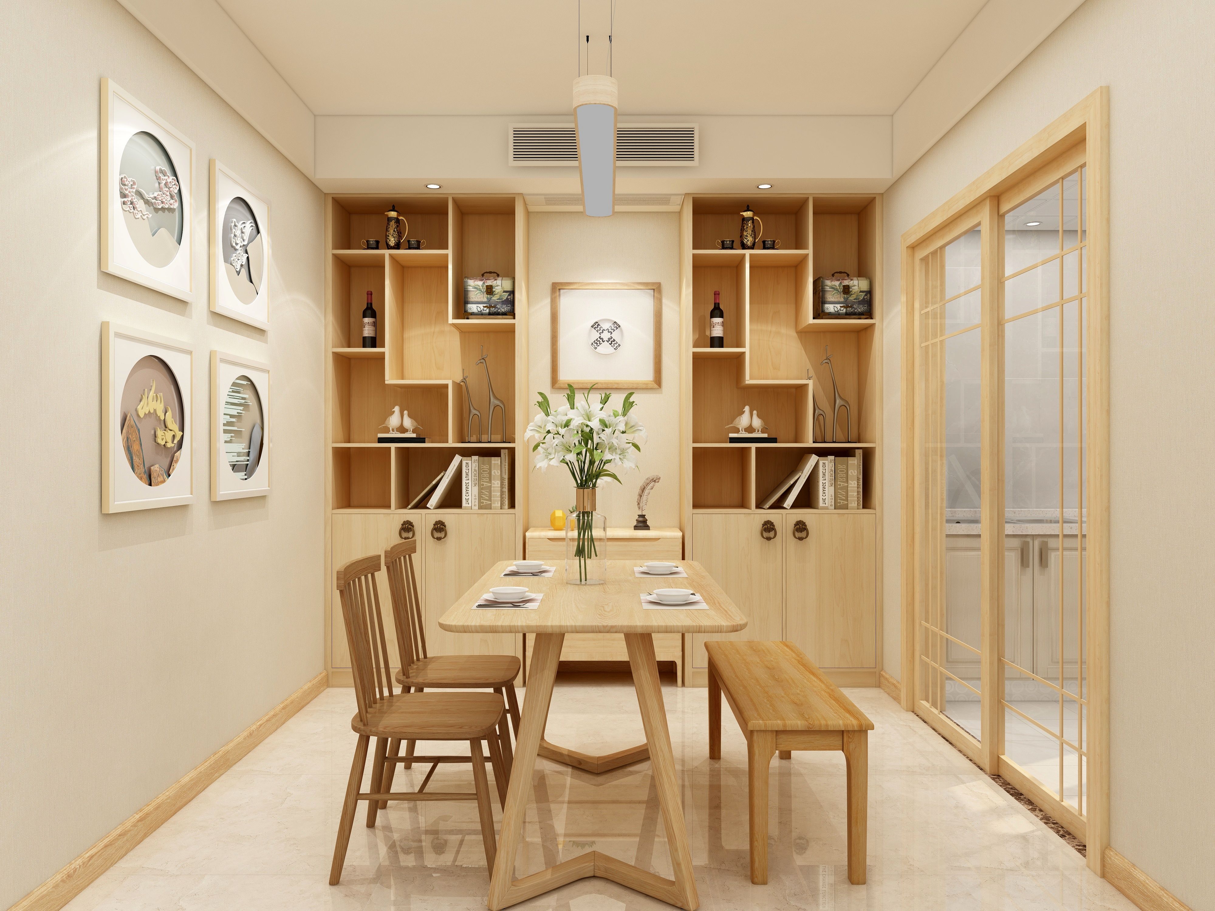 【湖州装饰设计】140方原木风风格装修户型效果图