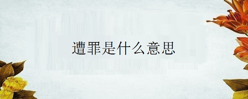 遭罪是什么意思