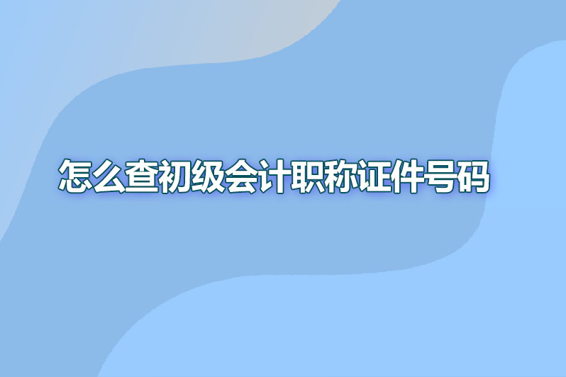 怎么查初级会计职称证件号码