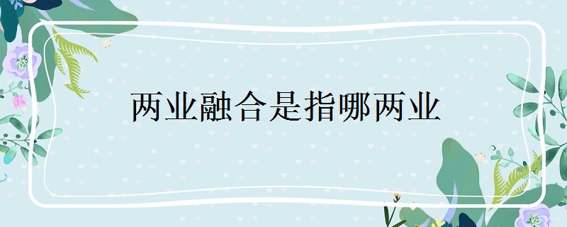 两业融合是指哪两业