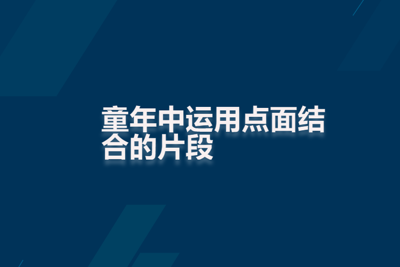 童年中运用点面结合的片段