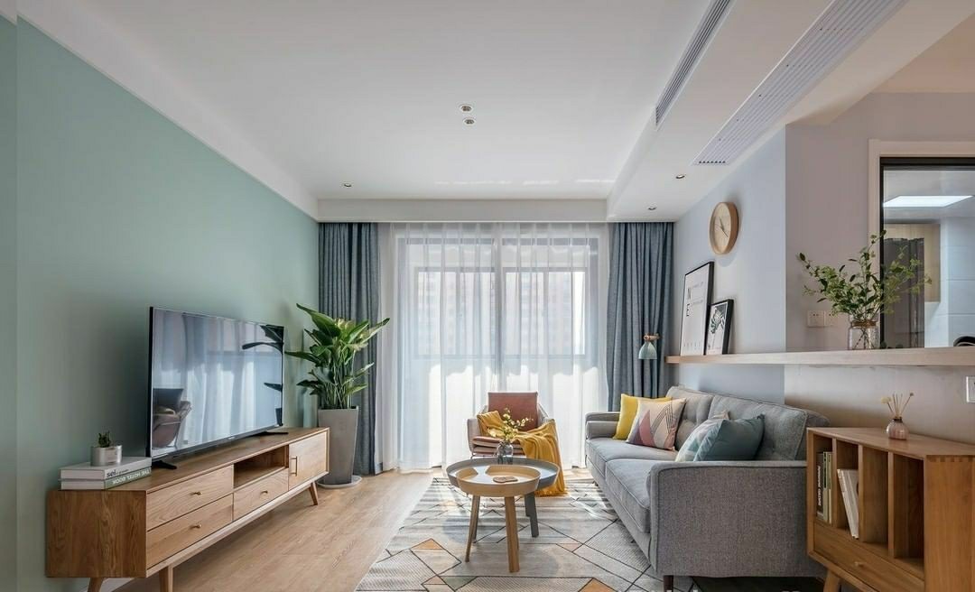 北欧简约风格三室一厅装修设计效果图 家装案例