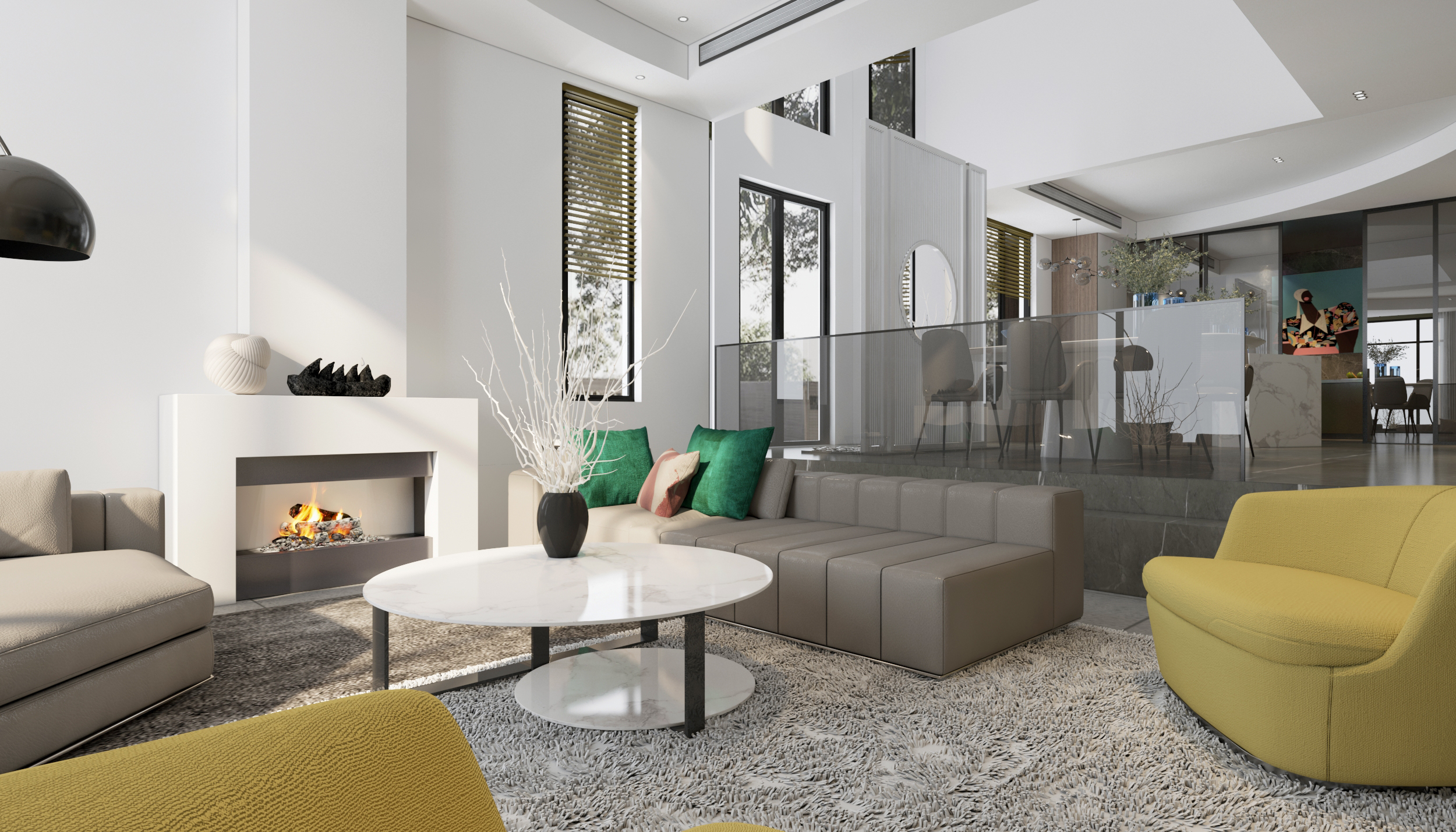 现代简约风格别墅装修设计效果图 家装案例