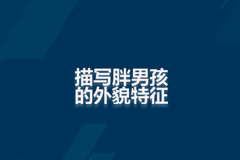 描写胖男孩的外貌特征