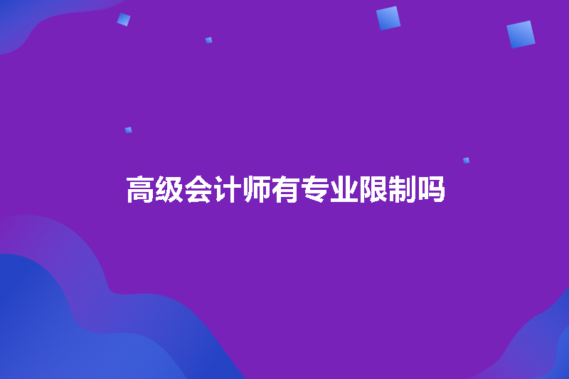 高级会计师有专业限制吗