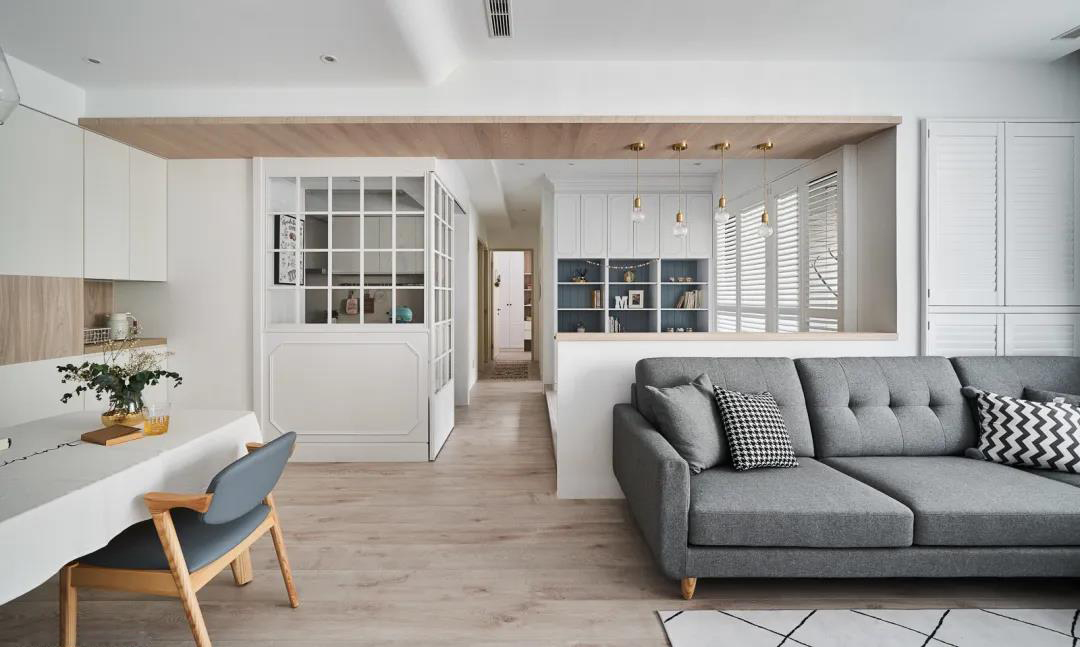 北欧简约风格两室两厅一卫装修设计效果图 家装案例