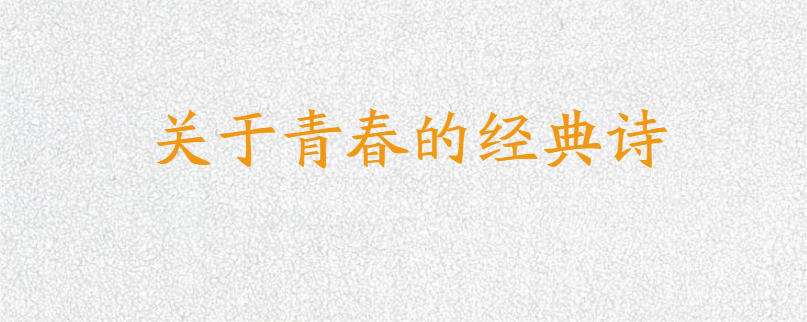 关于青春的经典诗