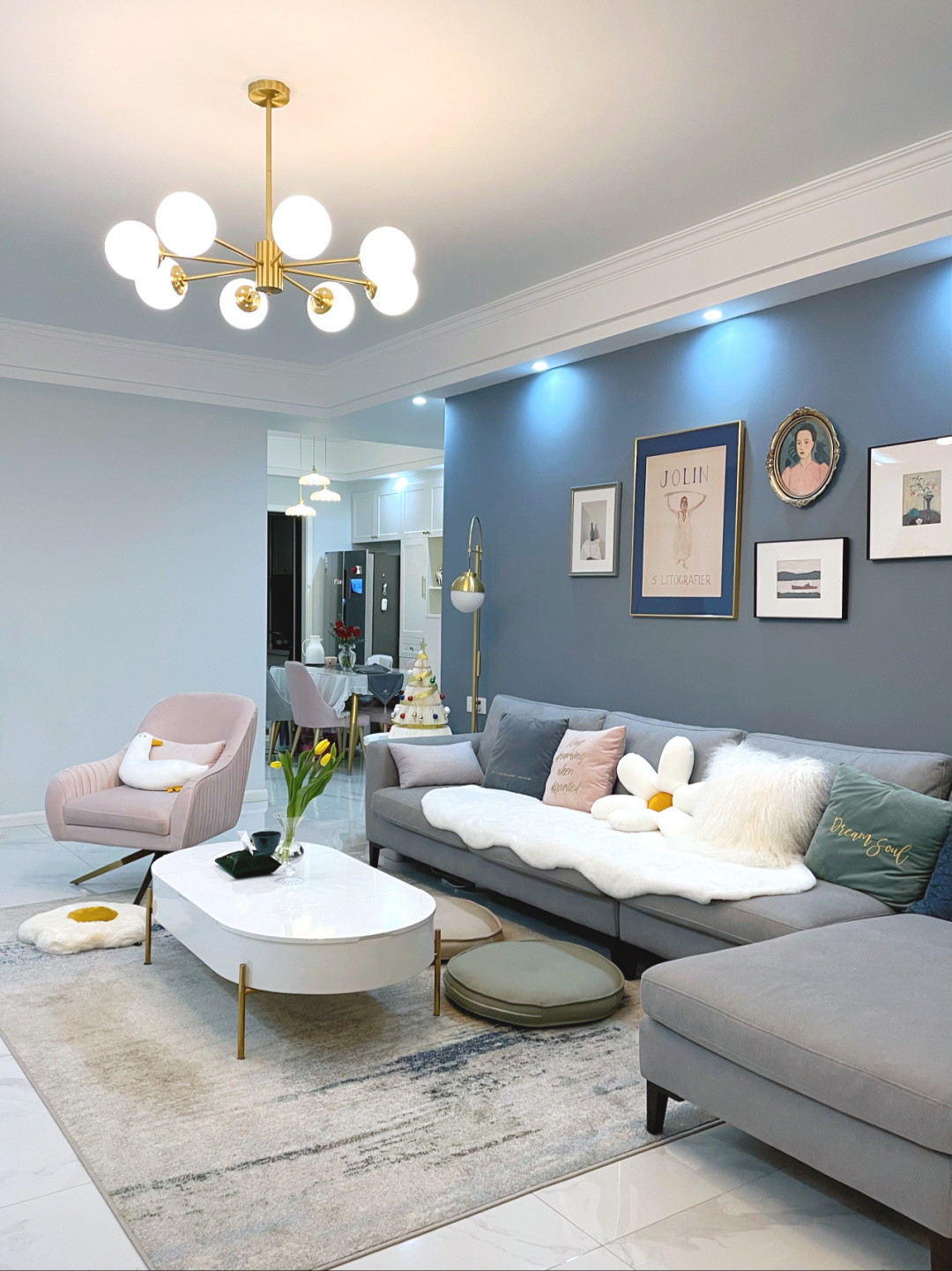 北欧简约风格三居室装修设计效果图 家装案例