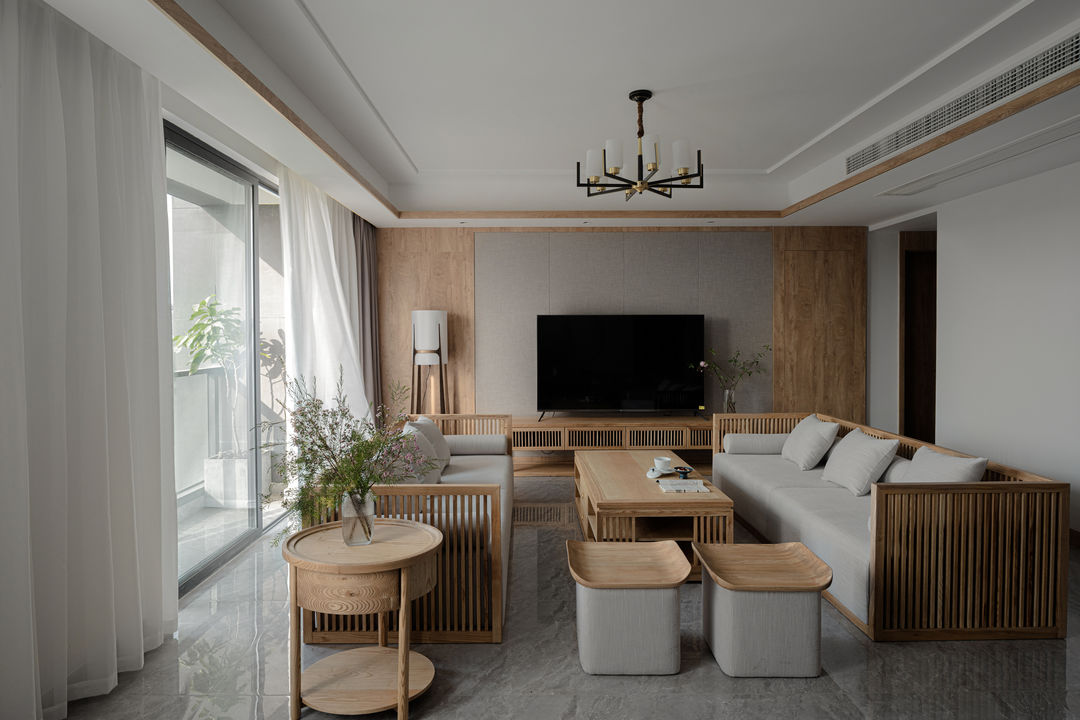 原木风格四居室装修设计效果图 家装案例