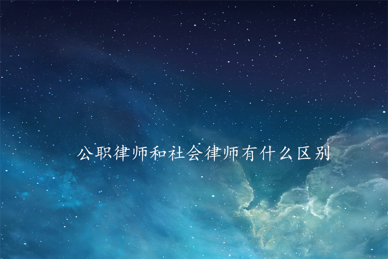 公职律师和社会律师有什么区别