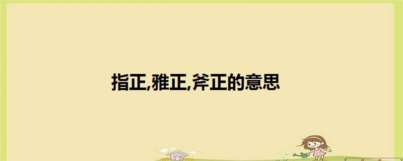 指正,雅正,斧正的意思