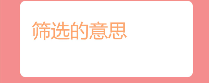 筛选的意思