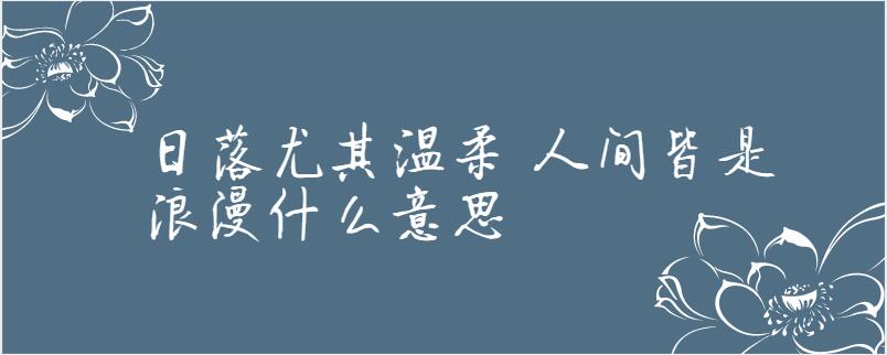 日落尤其温柔 人间皆是浪漫什么意思