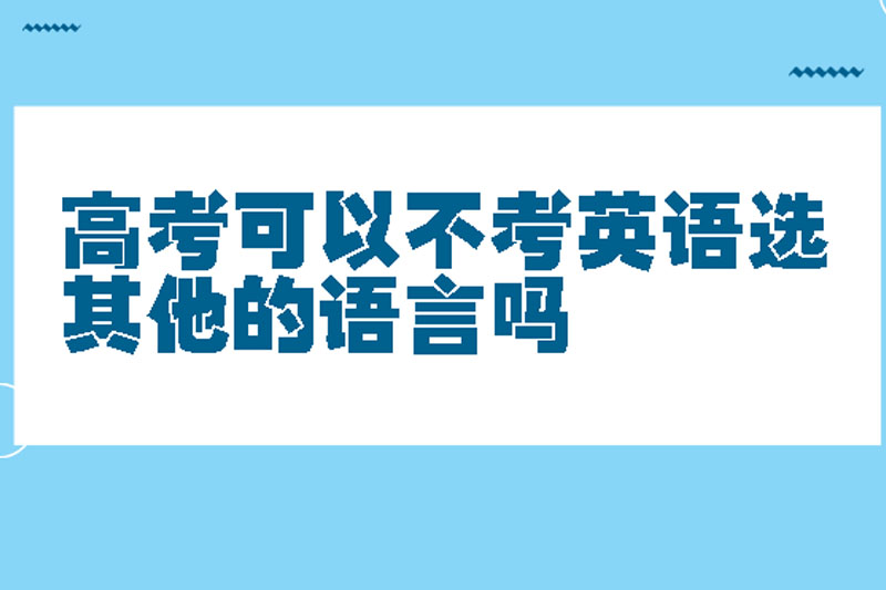 高考可以不考英语选其他的语言吗