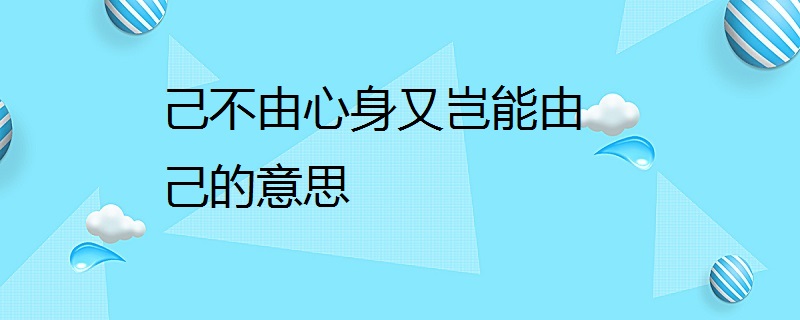 己不由心身又岂能由己的意思