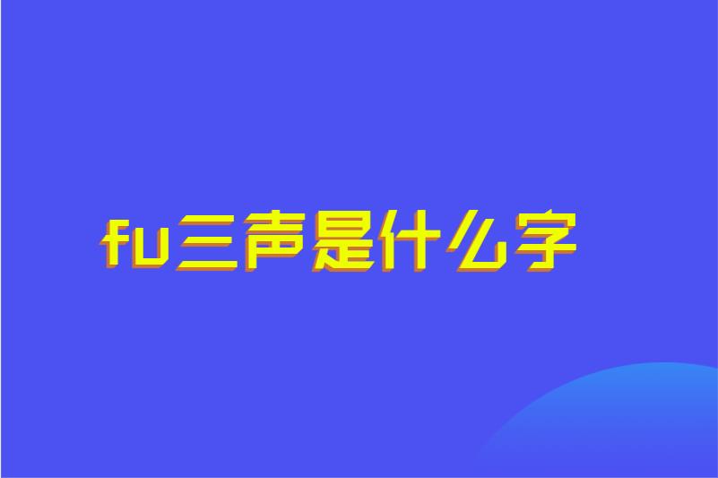 fu三声是什么字