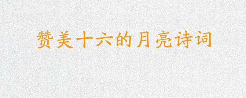 赞美十六的月亮诗词