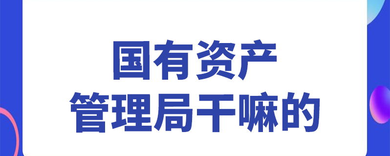国有资产管理局干嘛的