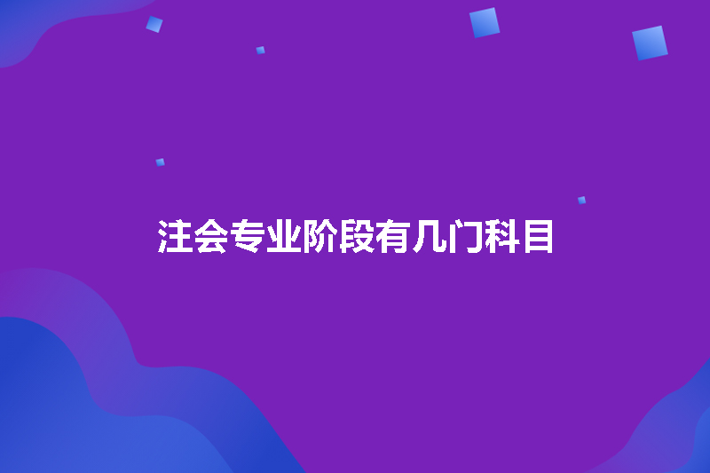 注会专业阶段有几门科目