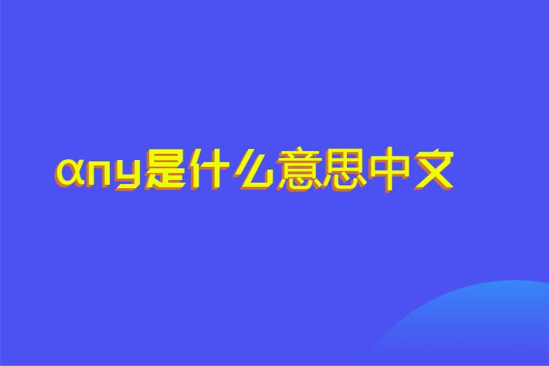 &alpha;ny是什么意思中文