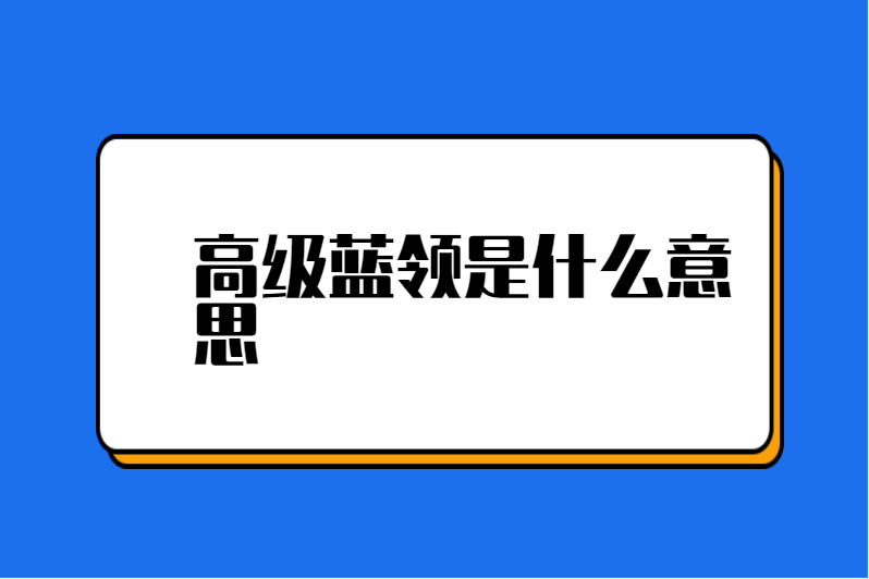 高级蓝领是什么意思