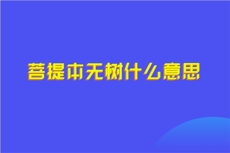 菩提本无树什么意思