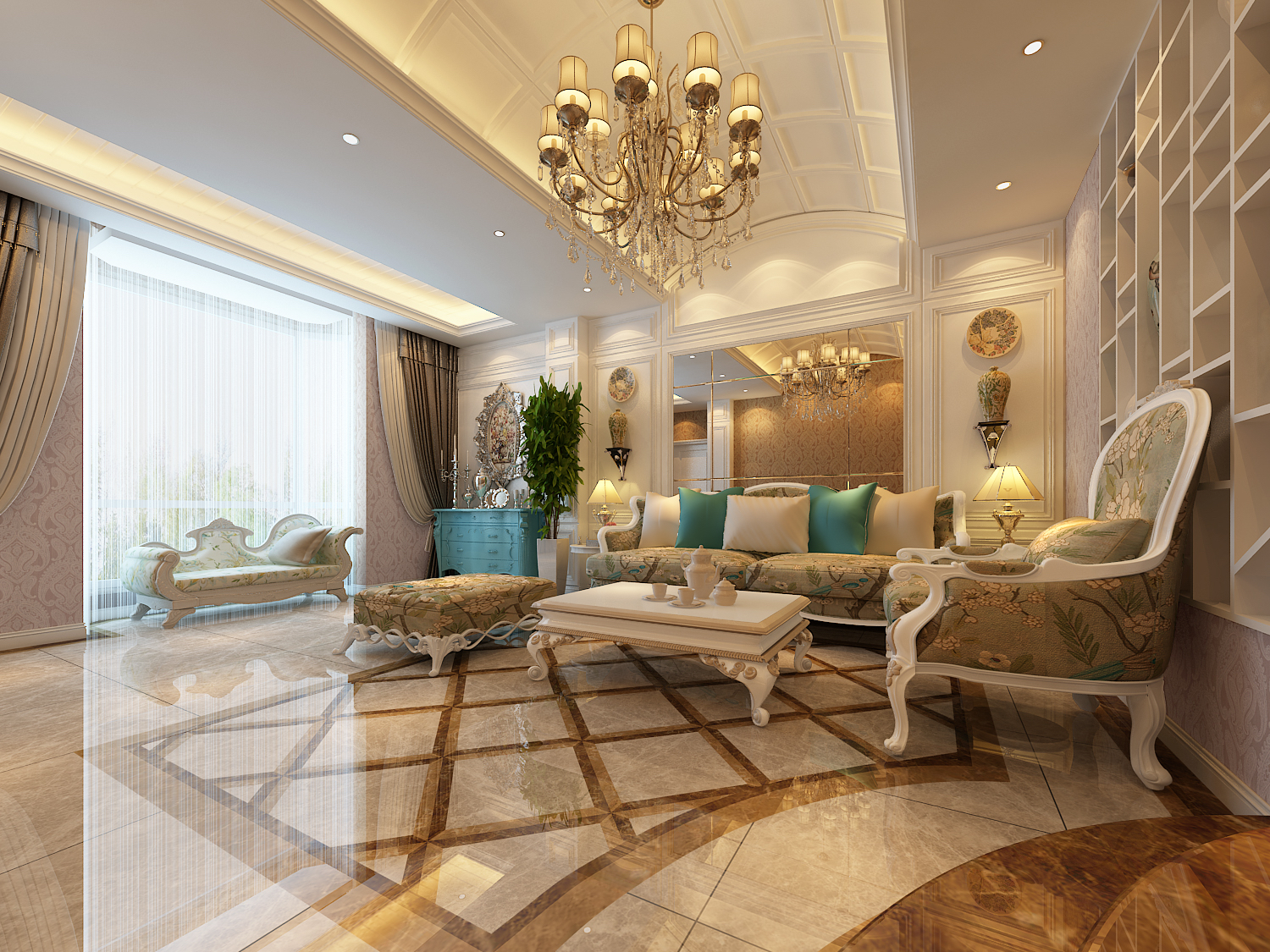 简欧式风格叠拼装修设计效果图 家装案例