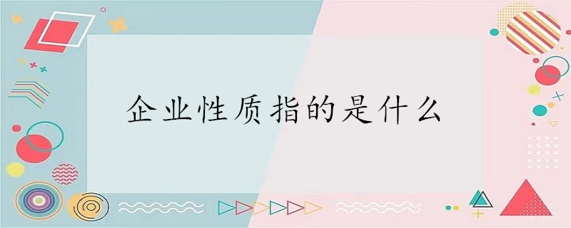 企业性质指的是什么