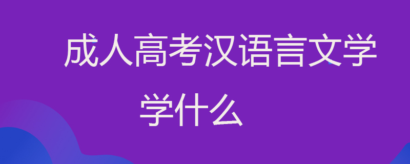 成人高考汉语言文学学什么